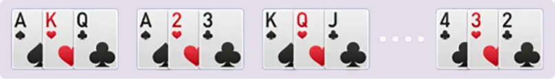 Teen Patti Sequence (Run) Hand Example